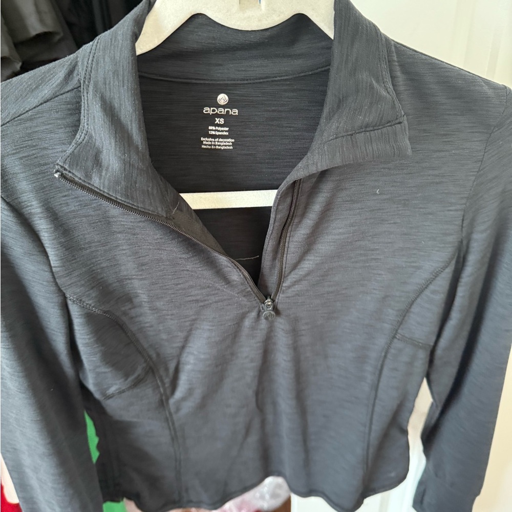Apana Charcoal Quarter-Zip Top